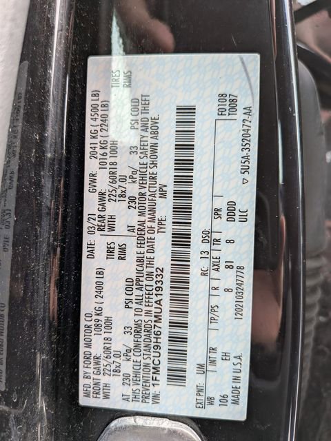 Certified 2021 Ford Escape SEL image 23