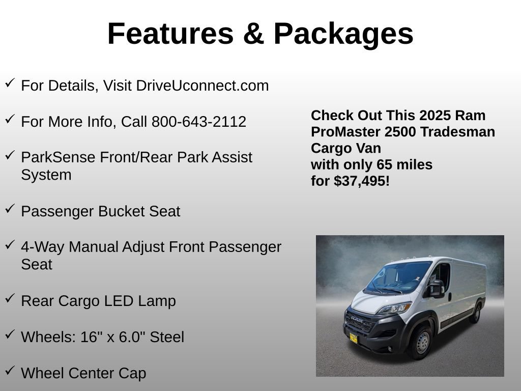 Used 2025 RAM ProMaster 2500 w/ Premium Convenience Group FWD image 21