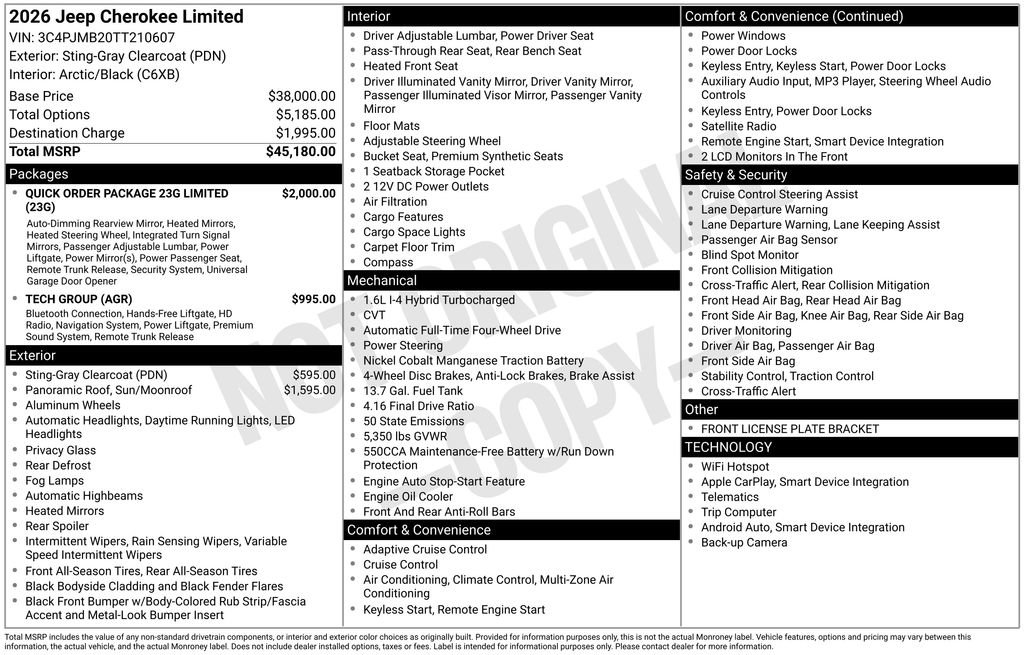 New 2026 Jeep Cherokee Limited image 3