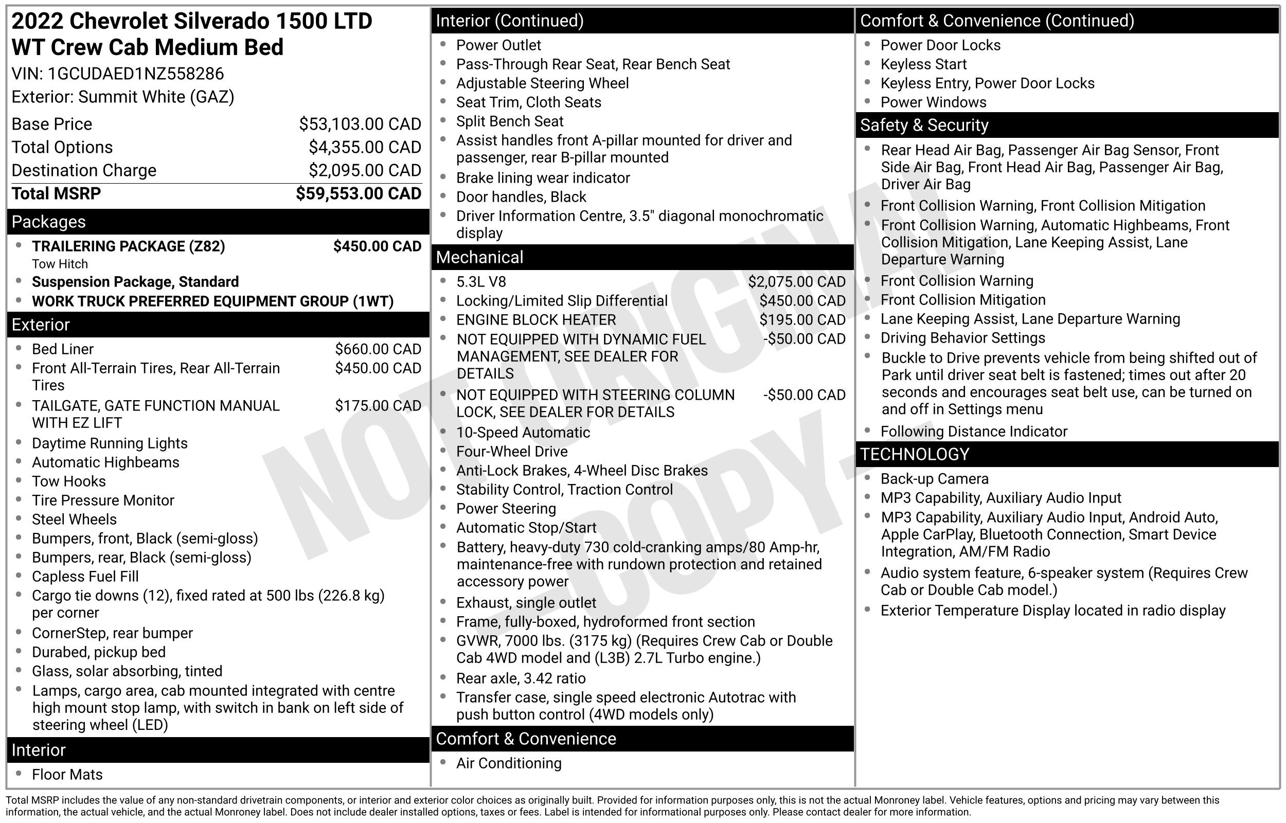 Used 2022 Chevrolet Silverado 1500 W/T w/ Trailering Package AWD/4WD image 2