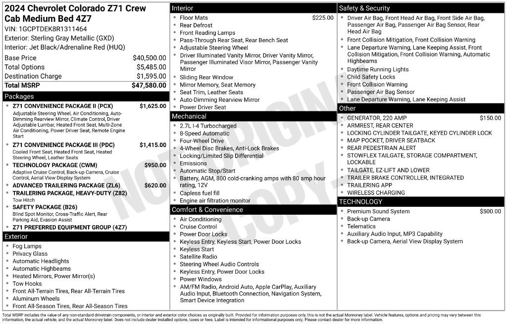 Used 2024 Chevrolet Colorado Z71 w/ Z71 Convenience Package 2 AWD/4WD image 6