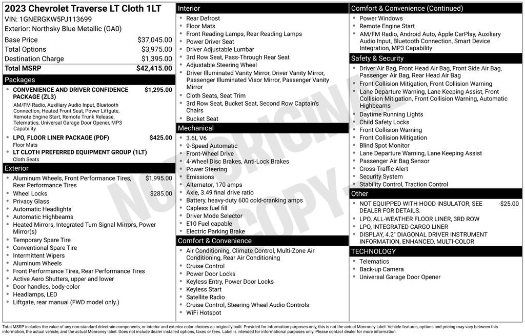 Used 2023 Chevrolet Traverse LT FWD image 34