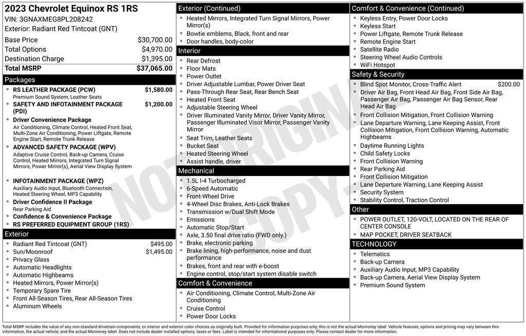 Used 2023 Chevrolet Equinox RS w/ RS Leather Package FWD image 42
