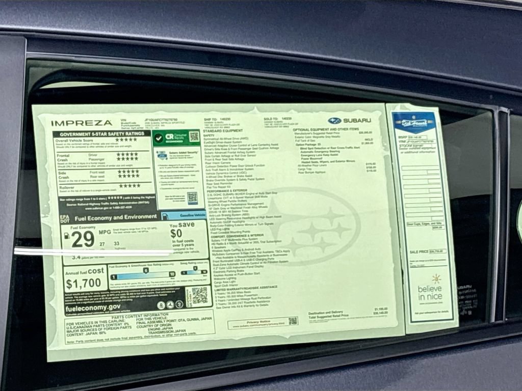 New 2026 Subaru Impreza 2.0i Sport AWD/4WD image 24