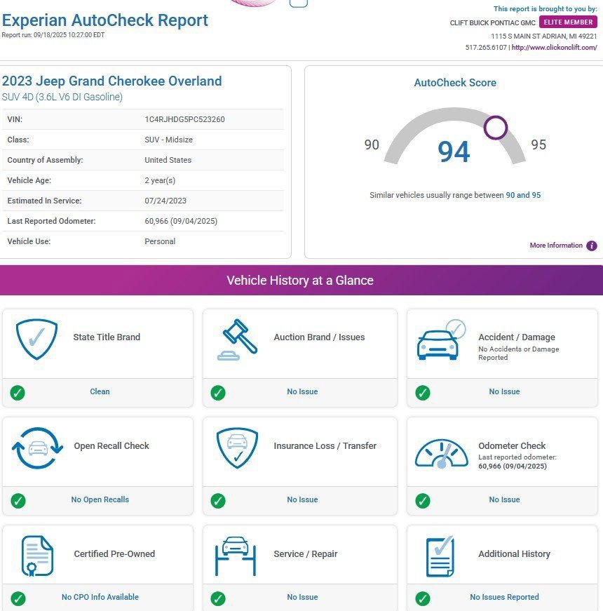 Used 2023 Jeep Grand Cherokee Overland w/ Advanced Protech Group III image 3