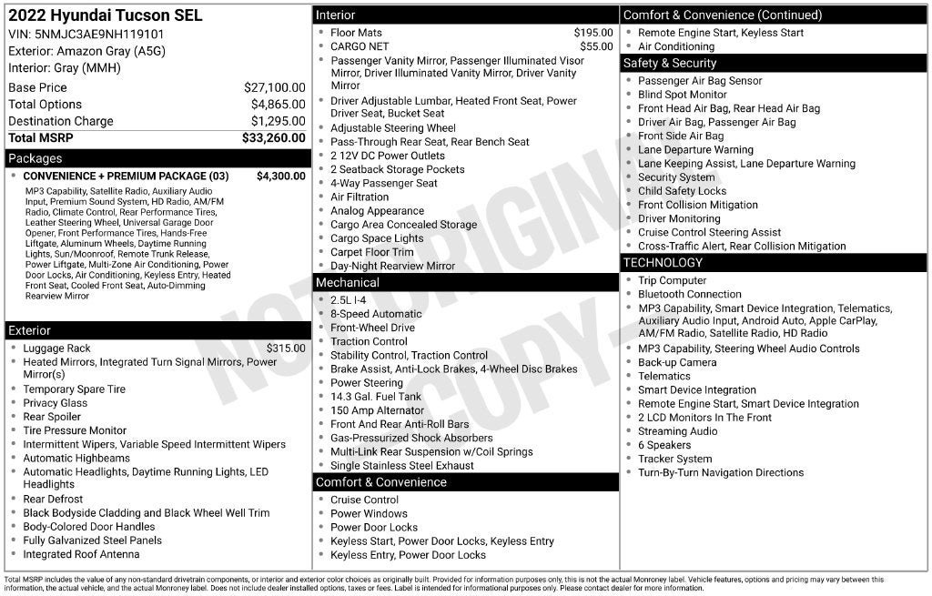 Used 2022 Hyundai Tucson SEL w/ Convenience + Premium Package FWD image 3