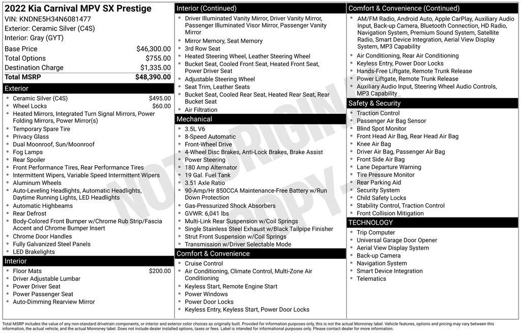 Used 2022 Kia Carnival SX Prestige FWD image 44