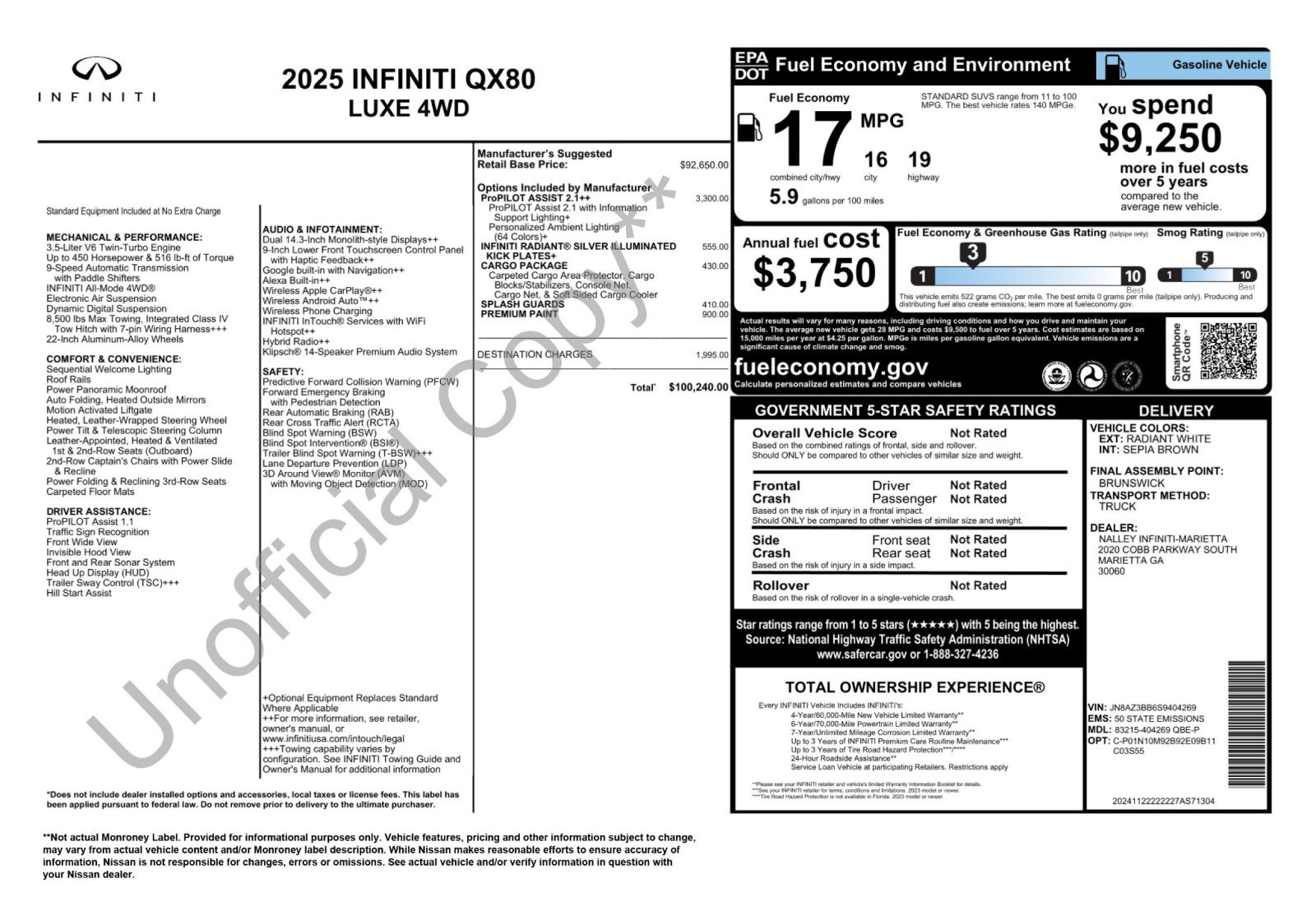 Used 2025 INFINITI QX80 Luxe w/ Cargo Package AWD/4WD image 59