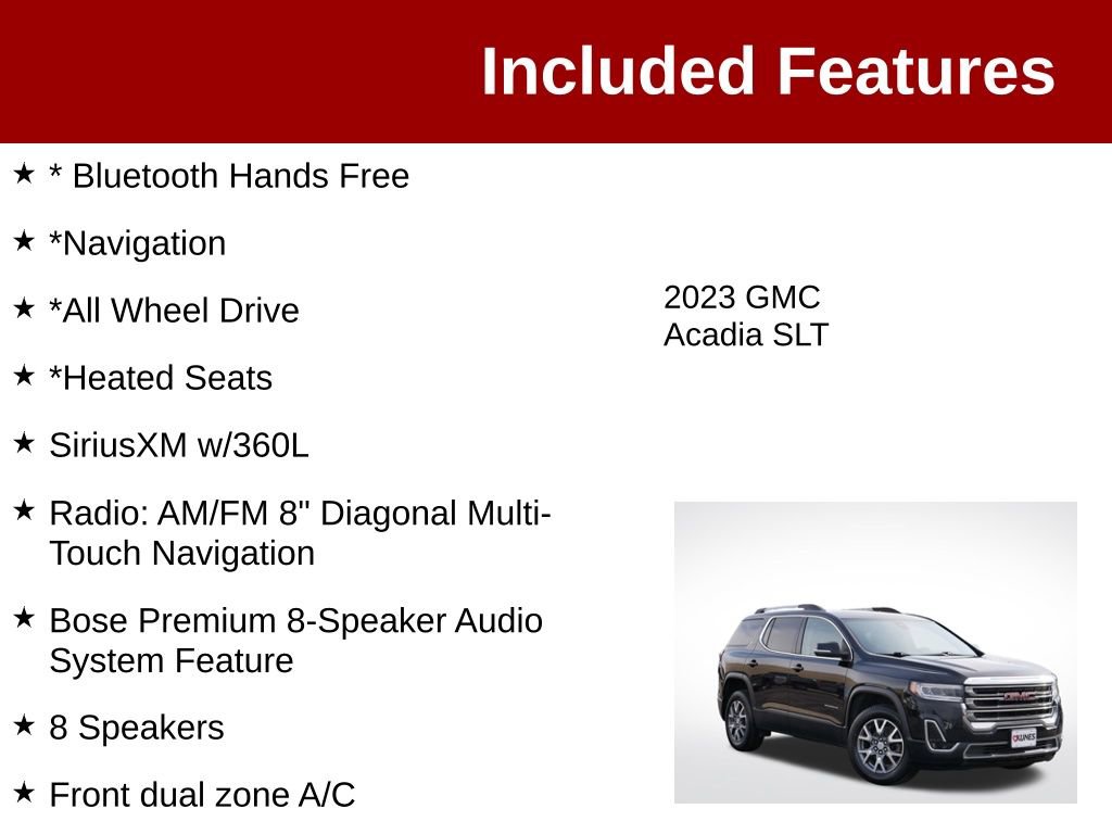 Used 2023 GMC Acadia SLT AWD/4WD image 3