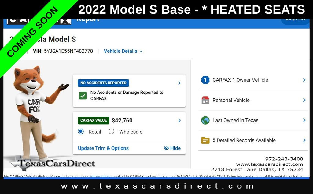 Used 2022 Tesla Model S AWD/4WD image 8