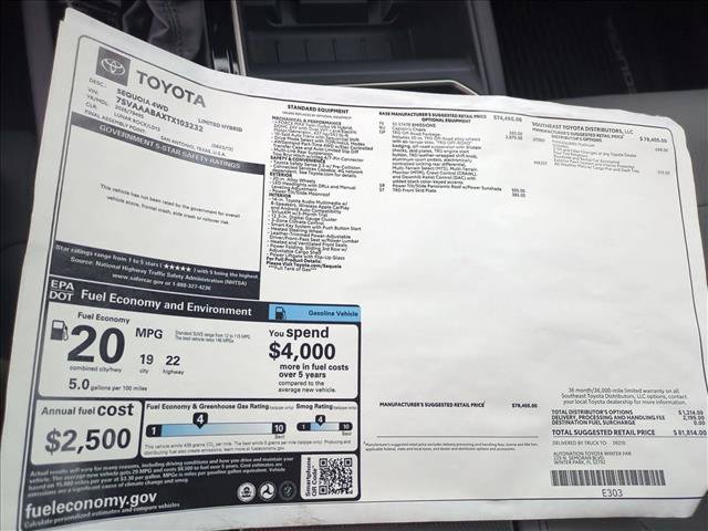 New 2026 Toyota Sequoia Limited w/ TRD Off-Road Package AWD/4WD image 17