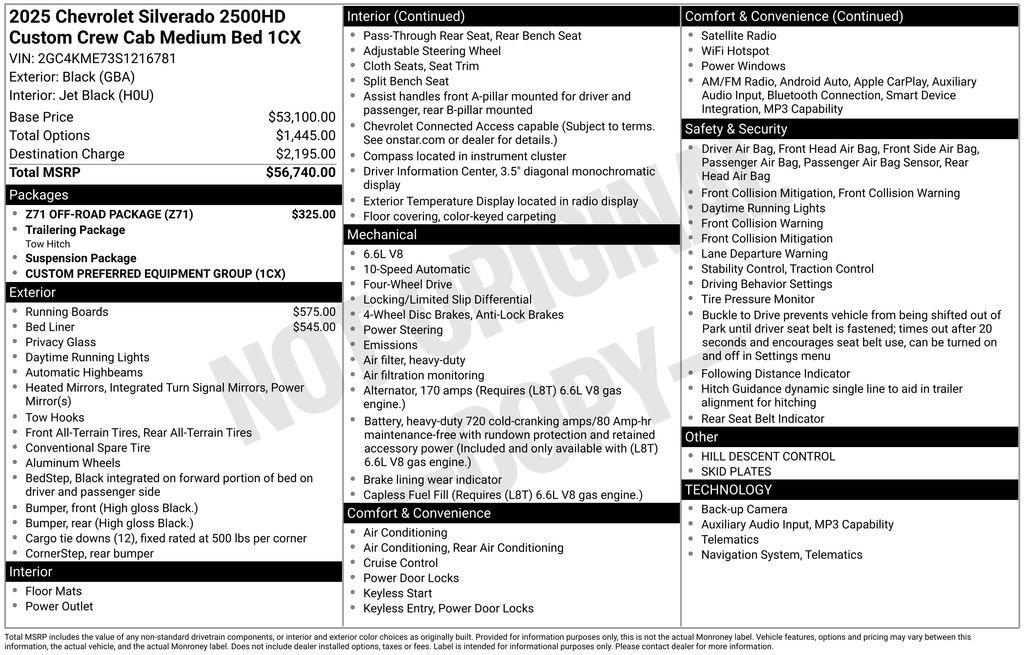 Used 2025 Chevrolet Silverado 2500 Custom w/ Z71 Off-Road Package AWD/4WD image 4