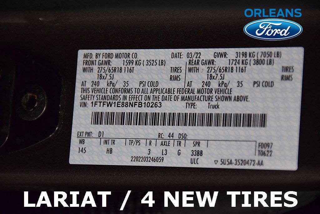 Used 2022 Ford F150 Lariat w/ Equipment Group 502A High image 16