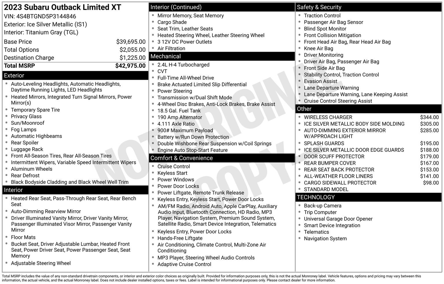 Certified 2023 Subaru Outback Limited XT image 33