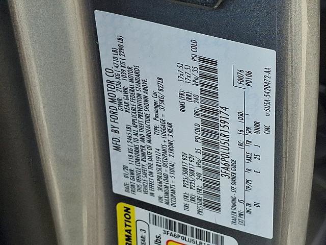 Certified 2020 Ford Fusion SE FWD image 26