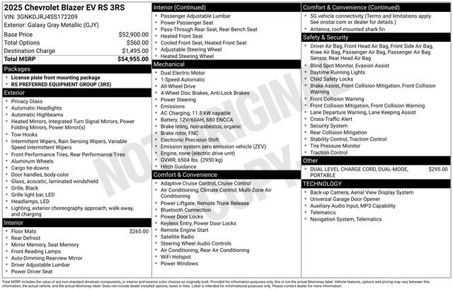 New 2025 Chevrolet Blazer EV RS image 4
