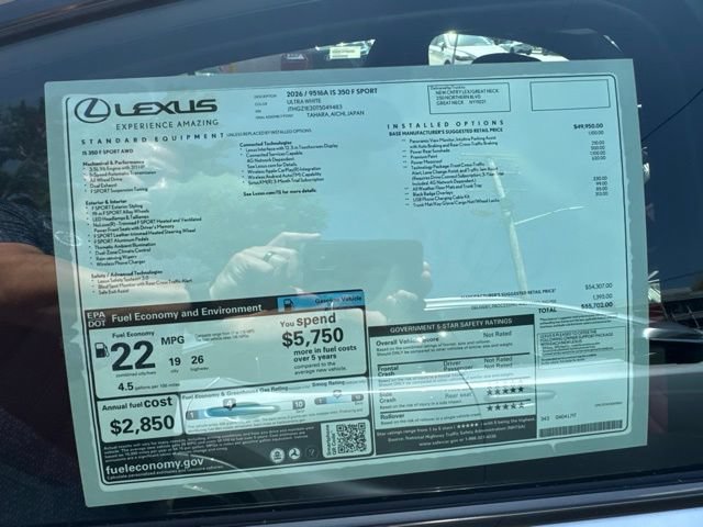 New 2026 Lexus IS 350 F Sport w/ Technology Package AWD/4WD image 9