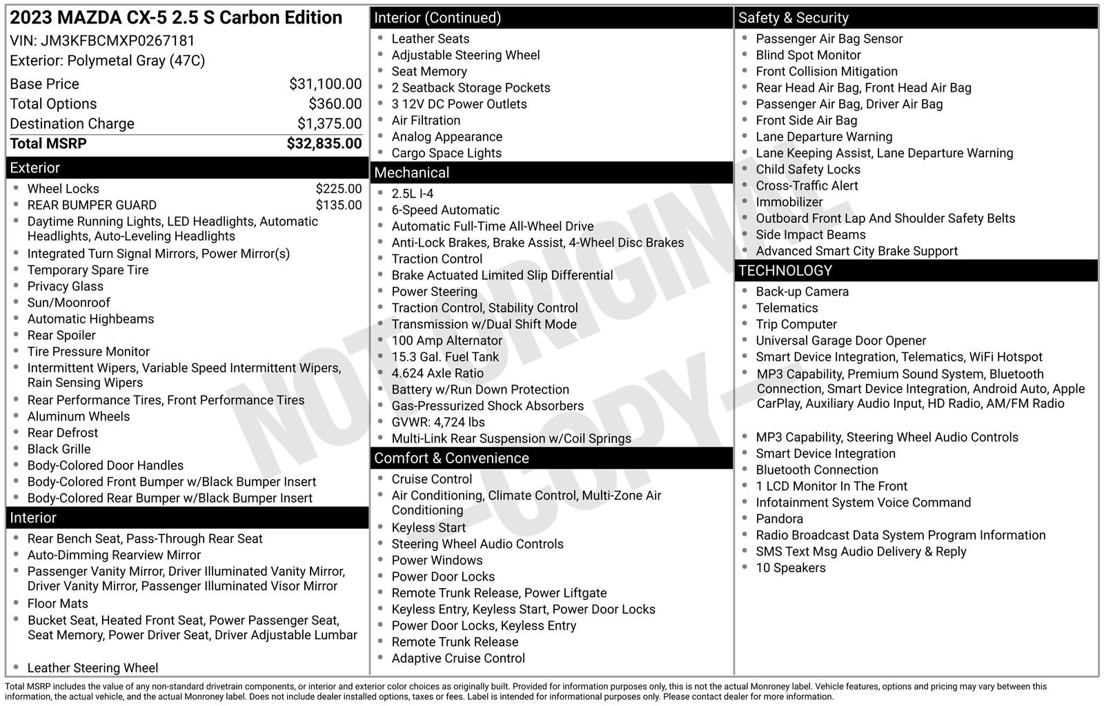 Used 2023 MAZDA CX-5 Carbon Edition AWD/4WD image 27
