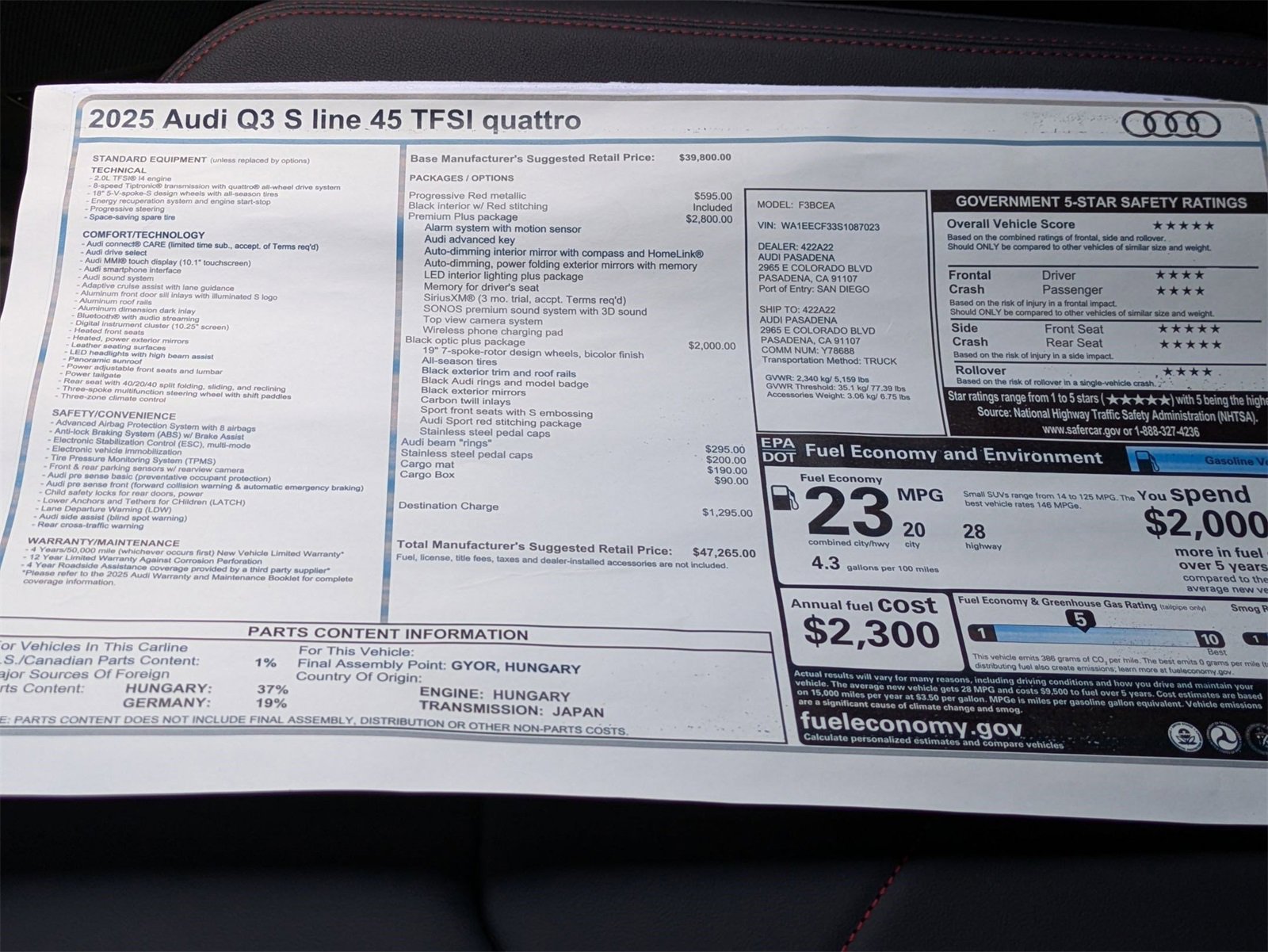 New 2025 Audi Q3 2.0T Premium Plus image 18