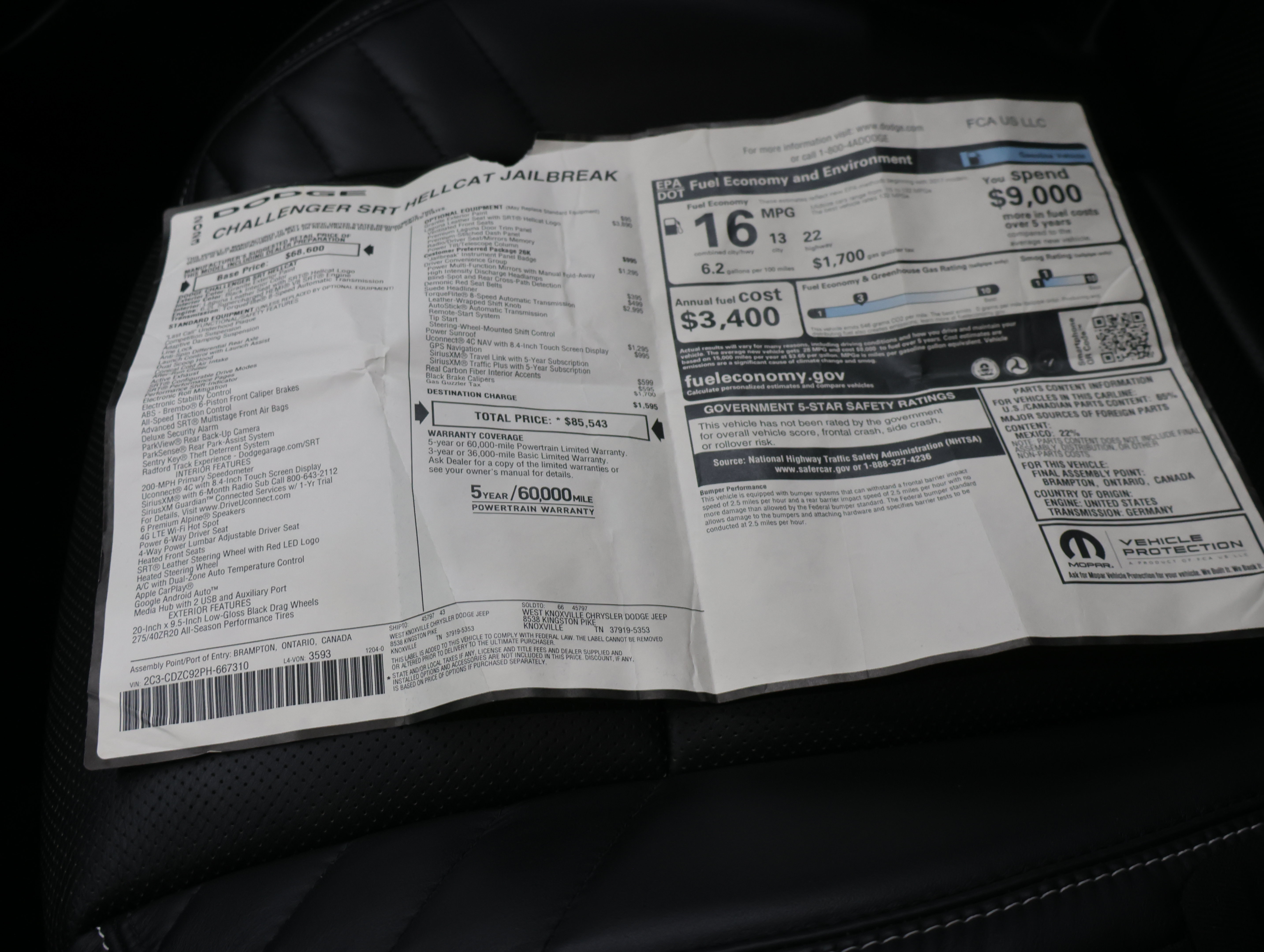 Used 2023 Dodge Challenger SRT Hellcat w/ Driver Convenience Group RWD image 58