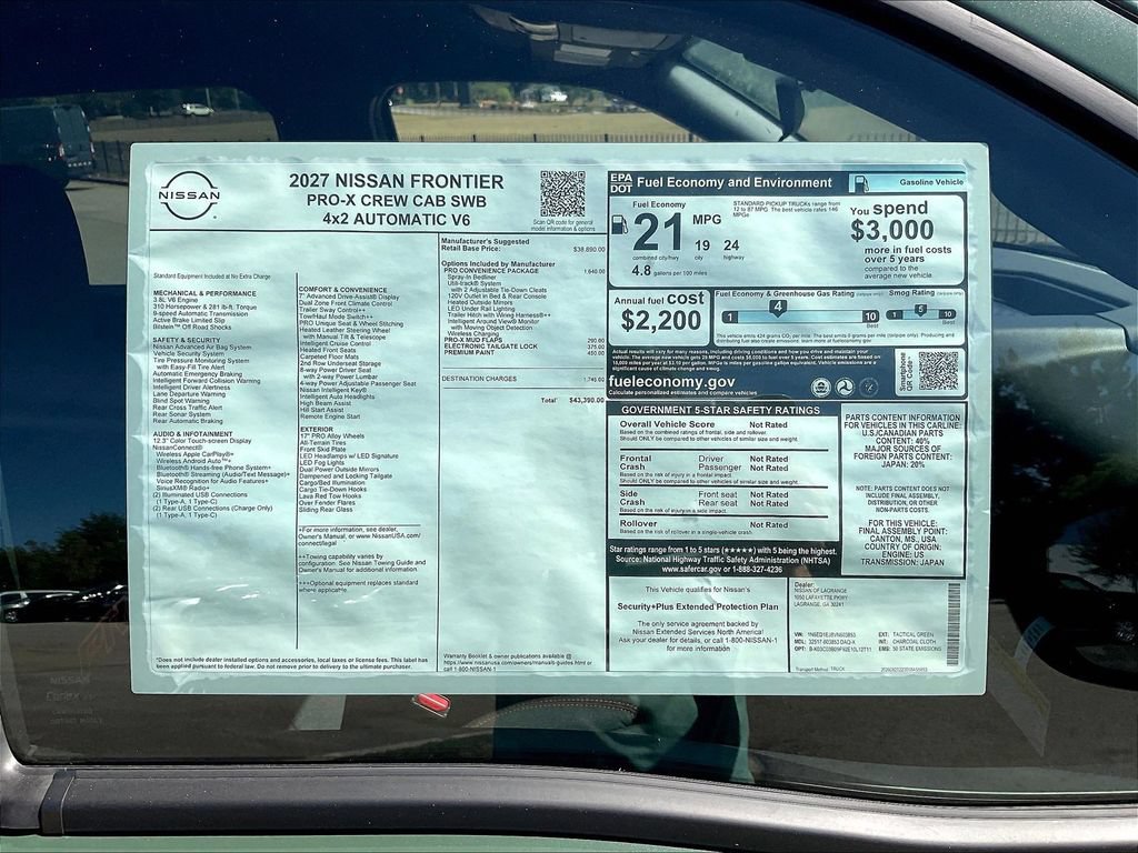 New 2027 Nissan Frontier PRO-4X w/ Pro Convenience Package RWD image 14