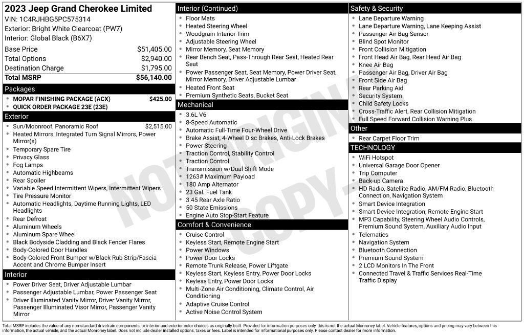 Used 2023 Jeep Grand Cherokee Limited w/ MOPAR Finishing Package AWD/4WD image 5