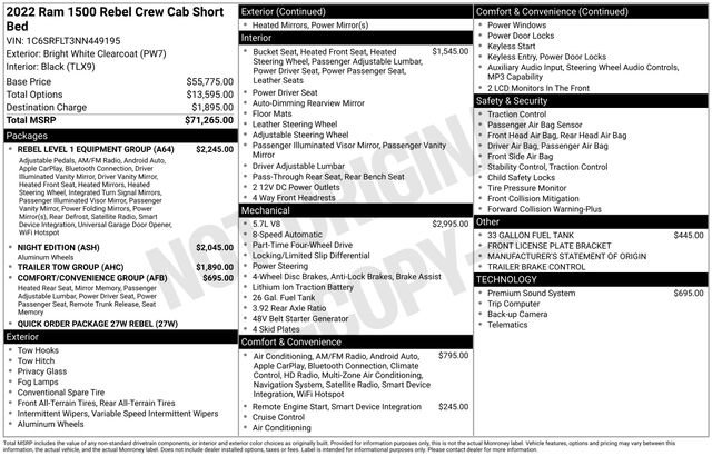 Used 2022 RAM 1500 Rebel w/ Rebel Level 1 Equipment Group image 34