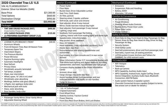 Used 2020 Chevrolet Trax LS w/ Tint and Cruise Package FWD image 19