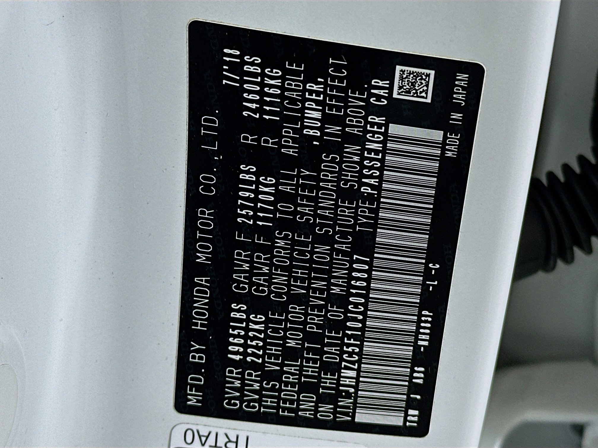 Used 2018 Honda Clarity Sedan image 12