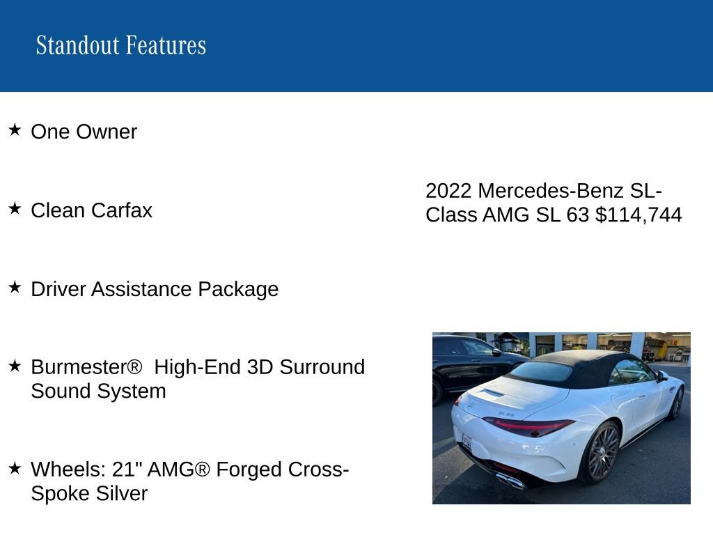 Certified 2022 Mercedes-Benz SL 63 AMG 4MATIC image 8