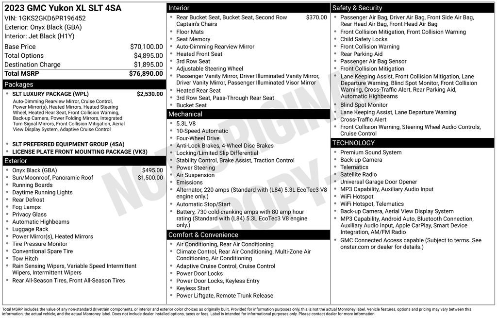 Used 2023 GMC Yukon XL SLT w/ SLT Luxury Package AWD/4WD image 41
