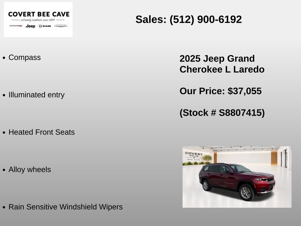 New 2025 Jeep Grand Cherokee L Laredo w/ Luxury Tech Group I RWD image 31