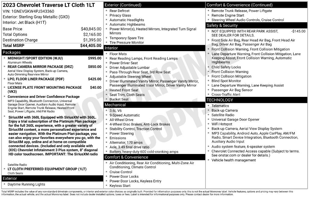 Used 2023 Chevrolet Traverse LT w/ Midnight/Sport Edition AWD/4WD image 22