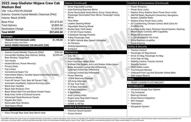 Used 2023 Jeep Gladiator Mojave w/ Trailer Tow Package image 33