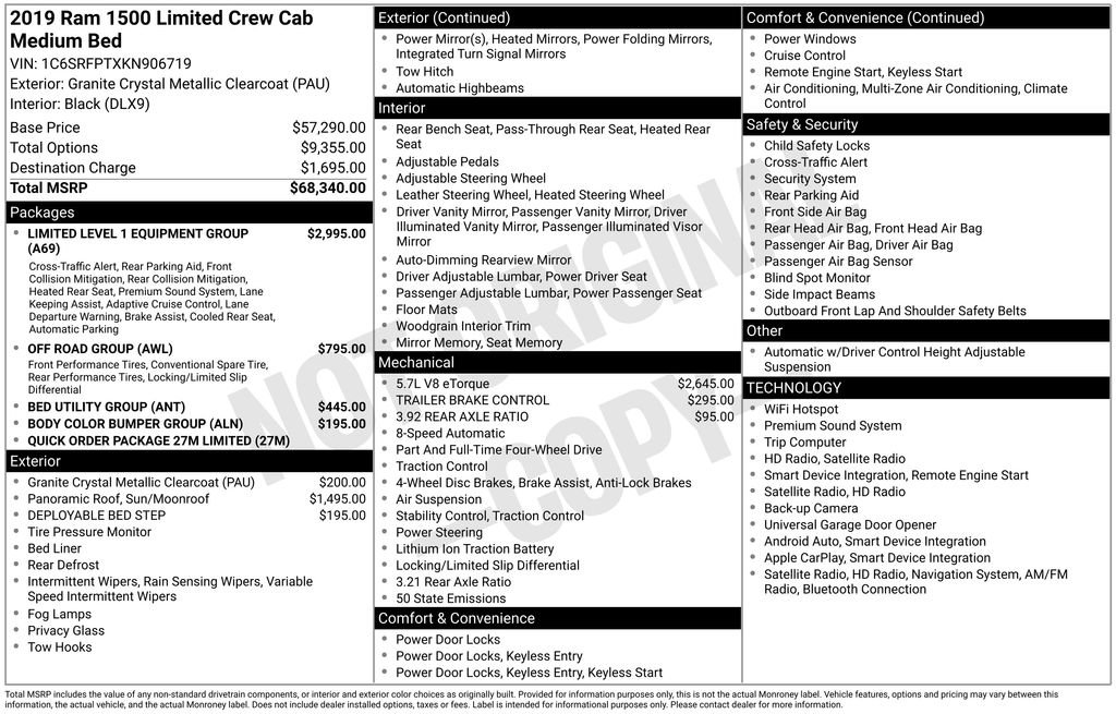 Used 2019 RAM 1500 Limited AWD/4WD image 44