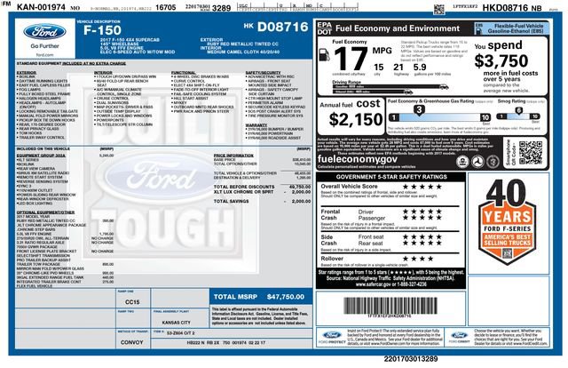 Used 2017 Ford F150 XLT w/ Equipment Group 302A Luxury image 25