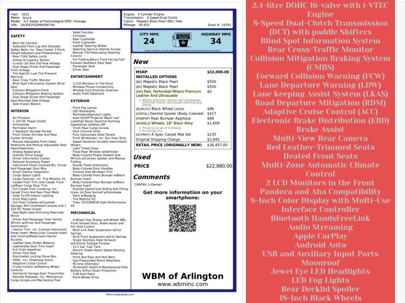 Used 2021 Acura ILX image 2