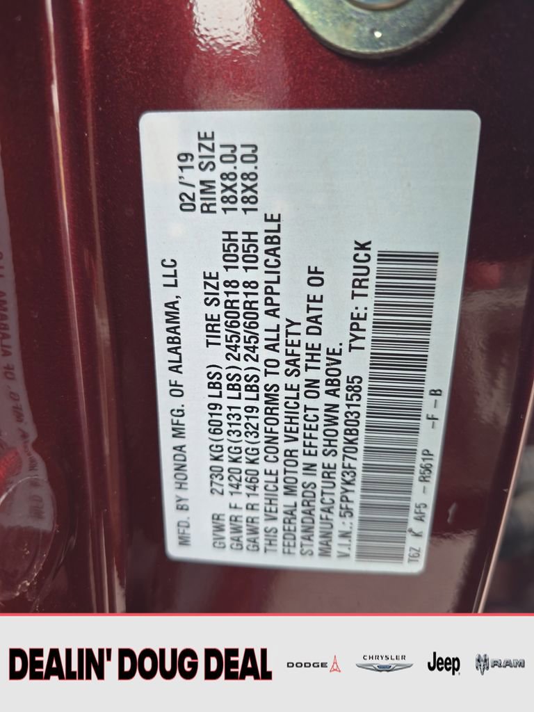 Used 2019 Honda Ridgeline RTL-E image 30