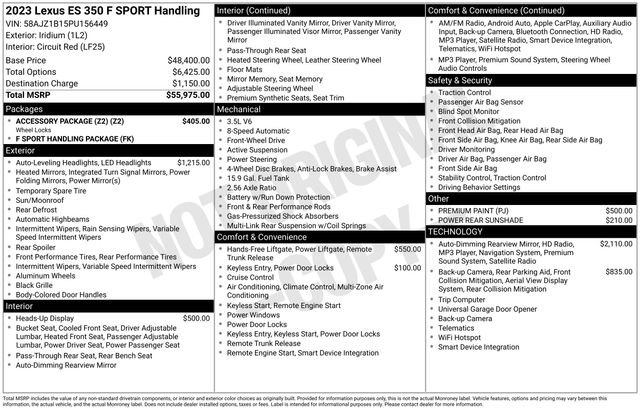 Used 2023 Lexus ES 350 F Sport w/ Accessory Package (Z2) image 7