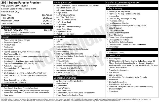 Used 2021 Subaru Forester Premium w/ Popular Package #1 AWD/4WD image 32