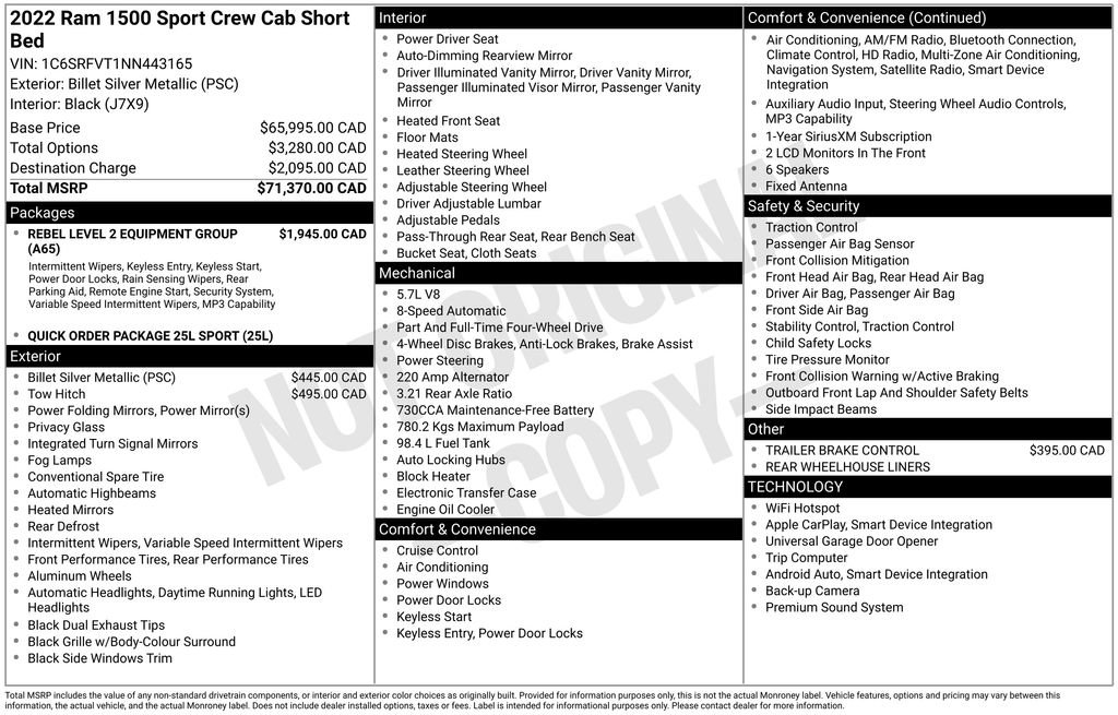 Used 2022 RAM 1500 Sport w/ Rebel Level 2 Equipment Group AWD/4WD image 10