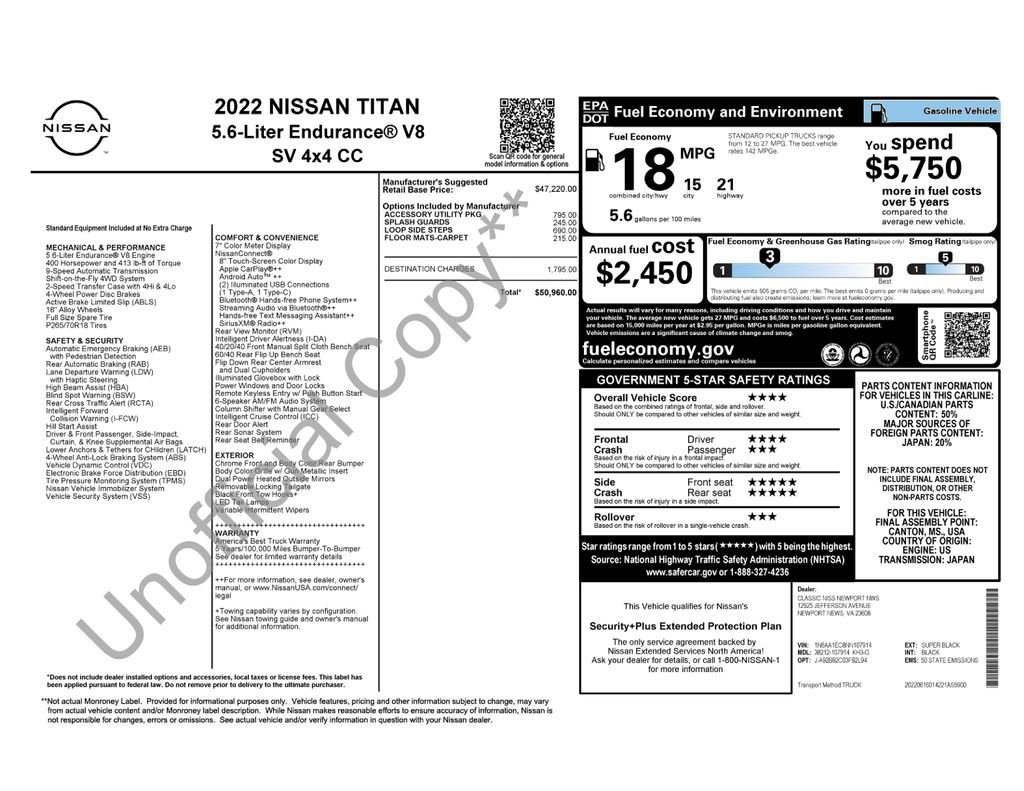 Used 2022 Nissan Titan SV w/ Accessory Utility Package image 6