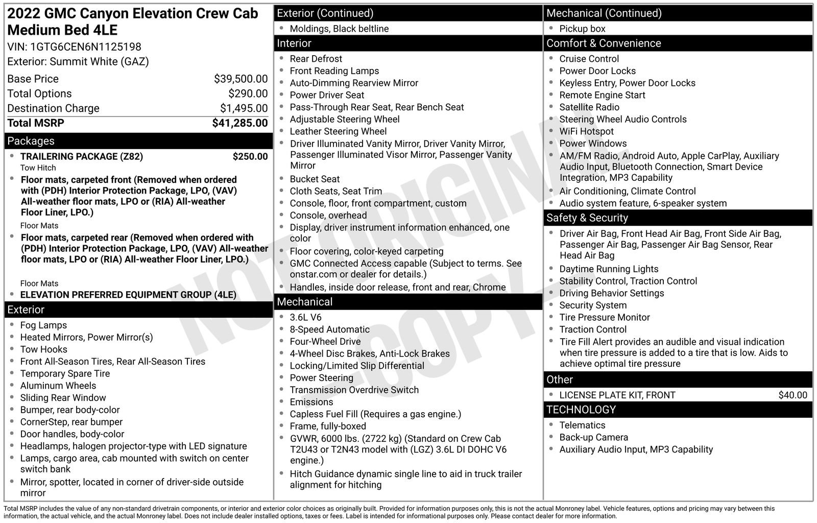 Used 2022 GMC Canyon Elevation w/ Trailering Package AWD/4WD image 29