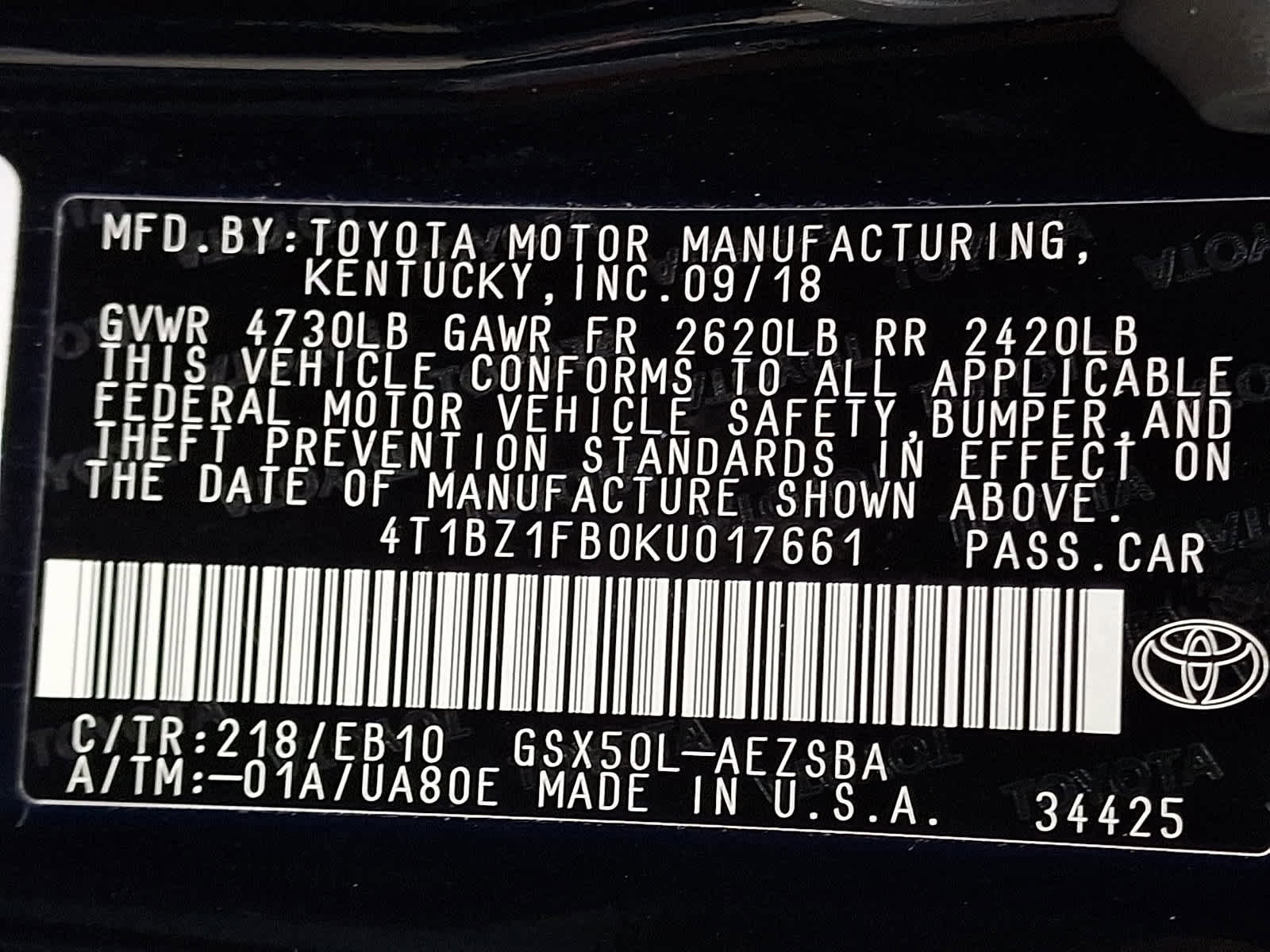 Certified 2019 Toyota Avalon Touring w/ All Weather Liner Package FWD image 30