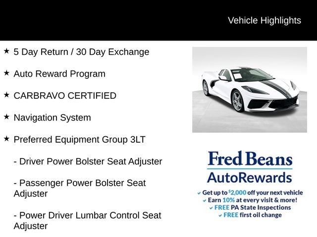 Certified 2022 Chevrolet Corvette Stingray Premium Conv w/ Z51 Performance Package RWD image 5