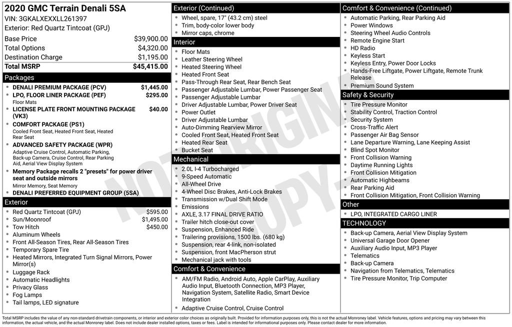 Used 2020 GMC Terrain Denali w/ Denali Premium Package image 6