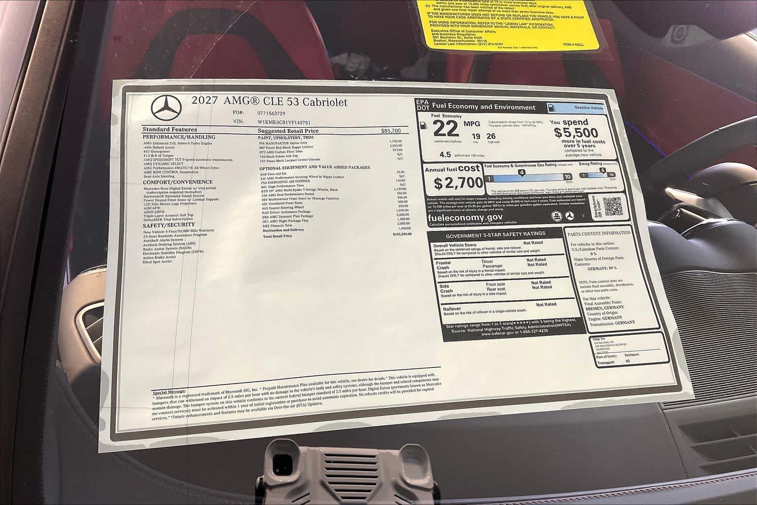 New 2027 Mercedes-Benz CLE 53 AMG 4MATIC Cabriolet image 13