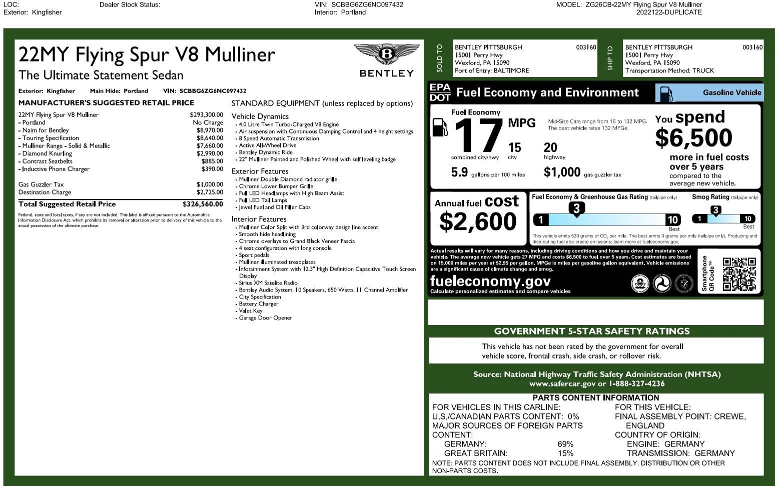 Used 2022 Bentley Flying Spur V8 AWD/4WD image 7