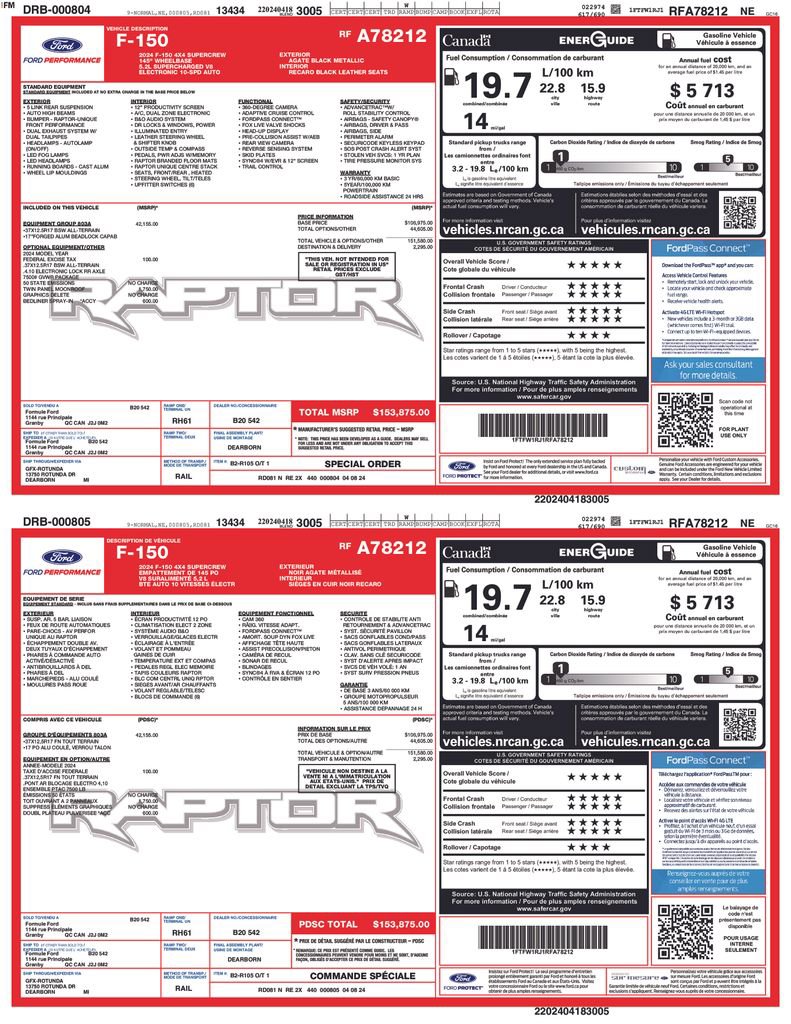 Used 2024 Ford F150 Raptor w/ Equipment Group 803A Raptor R image 37