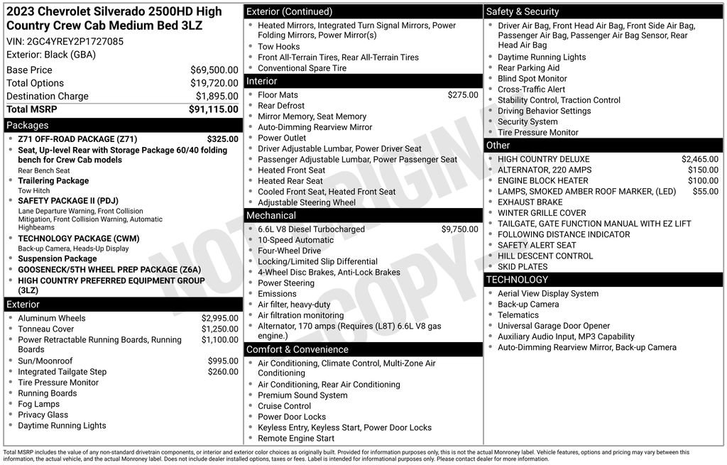 Used 2023 Chevrolet Silverado 2500 High Country w/ Z71 Off-Road Package AWD/4WD image 32